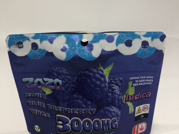 Indica Sour Blue Raspberry Rings (3000mg)